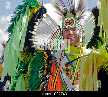 Scottsdale, Arizona - Participant in the inter-tribal Red Mountain Eagle Powwow held at the Pima-Maricopa Indian Community. Stock Photo