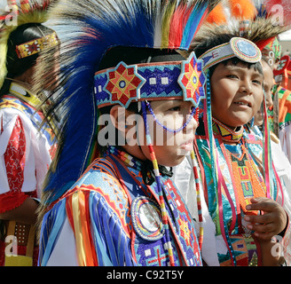 Scottsdale, Arizona - Participant in the inter-tribal Red Mountain Eagle Powwow held at the Pima-Maricopa Indian Community. Stock Photo