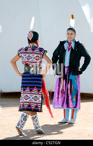 Scottsdale, Arizona - Participants in the inter-tribal Red Mountain Eagle Powwow held at the Pima-Maricopa Indian Community. Stock Photo