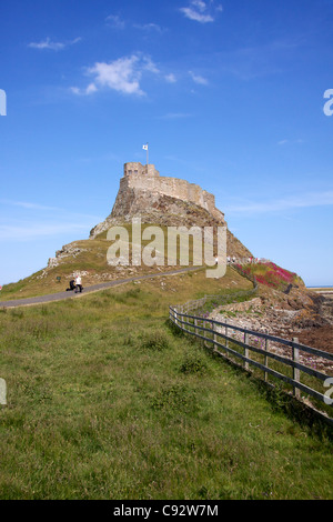 Lindisfarne castle was built in the 16th-century and located on Holy Island near Berwick-upon-Tweed. Stock Photo