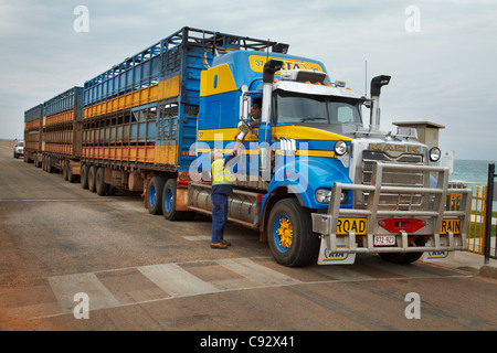 Road train, Port of Broome, Kimberley Region, Western Australia, Australia Stock Photo