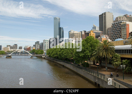 The Yarra River flows through the heart of the city, spanned by many bridges.
