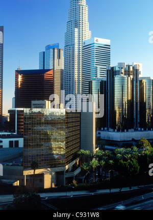 Downtown Los Angeles Civic Center skyline with hotels and office buildings Stock Photo