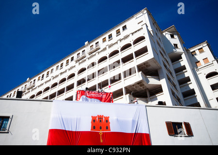 Gibraltar city center during Gibraltar National Day, 10 September 2011. Stock Photo