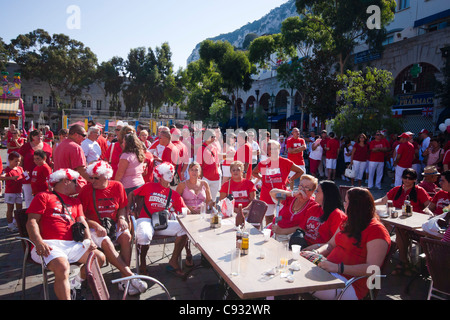 Gibraltar city center during Gibraltar National Day, 10 September 2011. Stock Photo