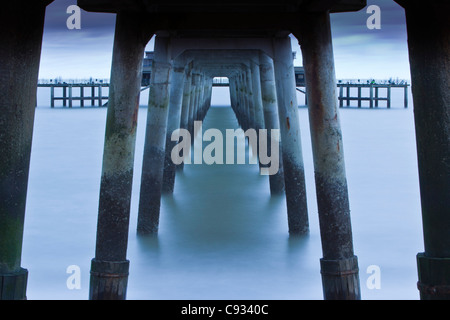 England, Kent, Deal. Deal pier, in the coastal resort of Deal. Notable for its two castles. Stock Photo