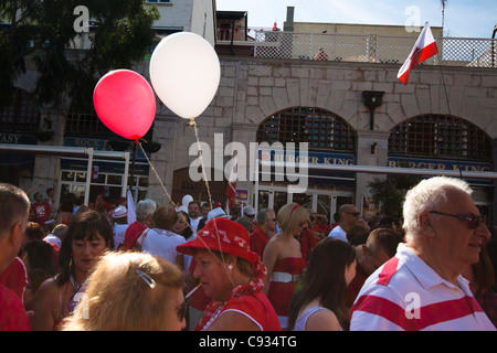 Gibraltar city center during Gibraltar National Day, 10 September 2011. Stock Photo