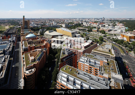 The Potsdamer Platz and the Cultural Hub in Berlin Tiergarten seen from the Kollhoff Tower. Stock Photo