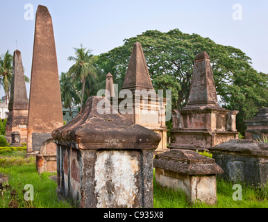 The Dutch Cemetery at Chinsurah. The town of Hooghly-Chuchura was founded by the Portuguese. Stock Photo