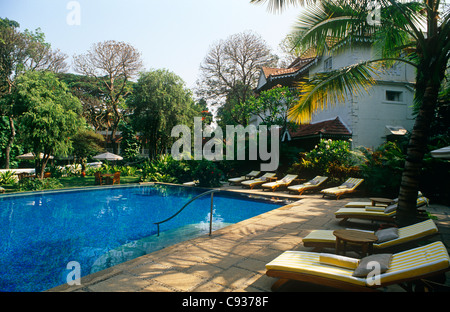 India, Karnataka, Bangalore (aka Bengaluru). The swimming pool of the Taj West End Hotel. Stock Photo