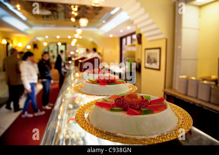 Sicily, Italy, Western Europe; 'Cassata Siciliana', one of the staple items of typical Sicilian sweets Stock Photo