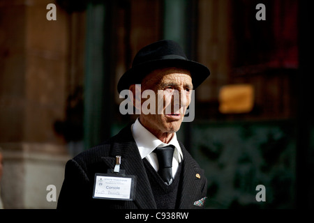 Sicily, Italy, The eldest particpant of the 'Processione dei Misteri' in Trapani. Stock Photo