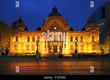 The CEC Palace in Bucharest, Romania, situated on Calea Victoriei opposite the History Museum. Stock Photo