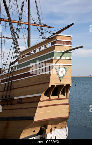 Mayflower Replica Sailing Ship, Plymouth, MA Stock Photo