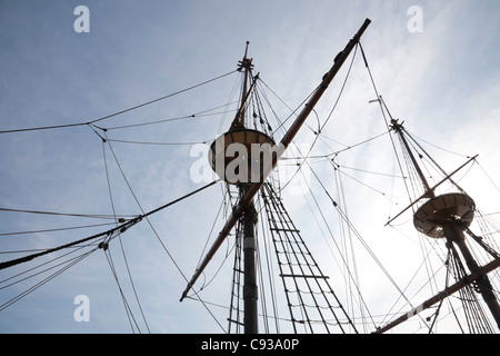 Mayflower Replica Sailing Ship, Plymouth, MA Stock Photo