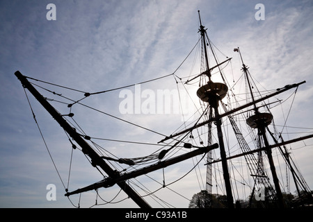 Mayflower Replica Sailing Ship, Plymouth, MA Stock Photo