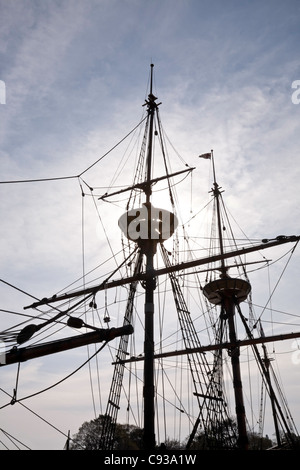 Mayflower Replica Sailing Ship, Plymouth, MA Stock Photo