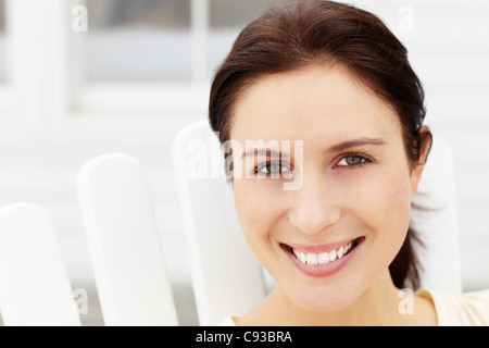 Portrait woman outdoors Stock Photo