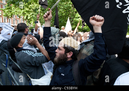 Members of the now banned extremist, 'Muslims Against Crusades' Stock Photo