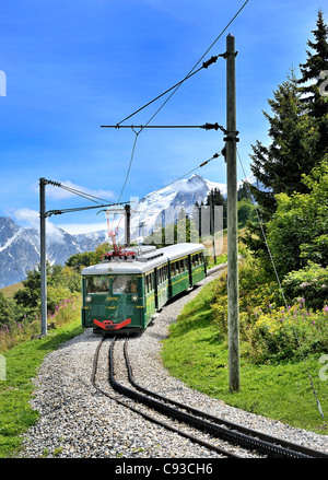 Historic train: le Tramway du Mont-Blanc, France. Stock Photo