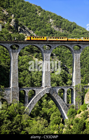 Historic train: le train Jaune, France. Stock Photo