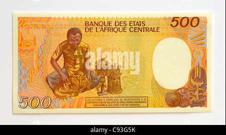 Equatorial Guinea 500 Five Hundred Franc Bank Note. Stock Photo