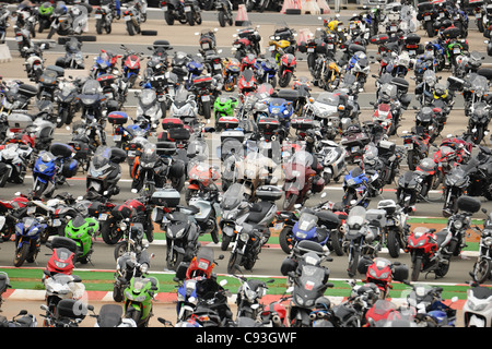 Crash at turn 1 at the Valencia Moto GP involving Valentino Rossi 46, Nicky Hayden 69, Randy De Puniet 14, Alvaro Bautista 19 Stock Photo