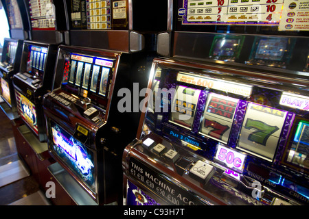 Slot machines in casino' on board of ferry boat Stock Photo