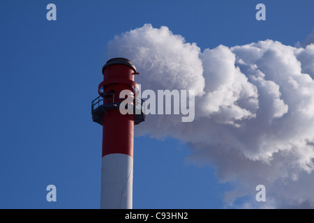 Smoke Stack  Biomass Energy Plant Flint Michigan USA Stock Photo