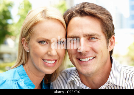 Portrait couple outdoors Stock Photo