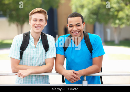 Portrait young men outdoors Stock Photo