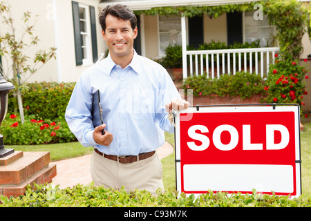 Real estate agent at work Stock Photo