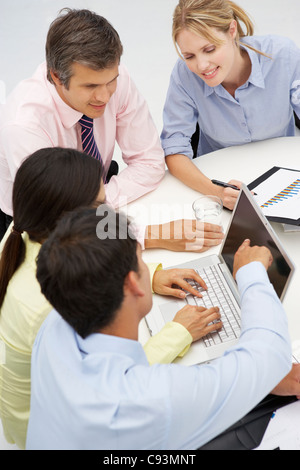Mixed group in business meeting Stock Photo
