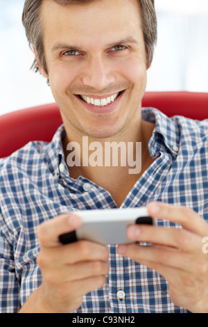 Man texting Stock Photo