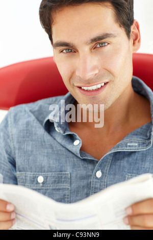 Young man reading Stock Photo