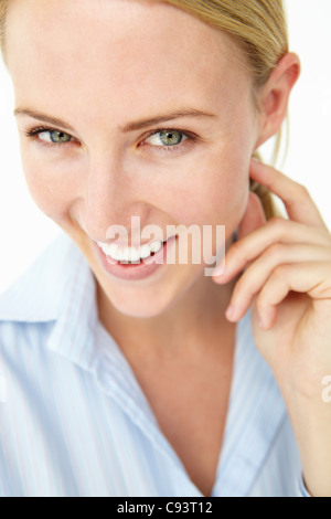 Attractive young woman smiling Stock Photo