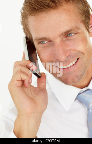 Businessman talking on phone Stock Photo