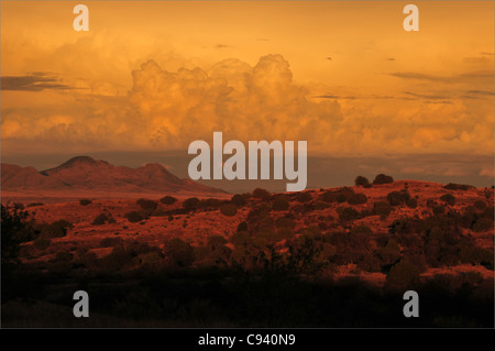 A monsoon sky seen from the foothills of the Santa Rita Mountains, Coronado National Forest, Sonoran Desert, Arizona, USA. Stock Photo