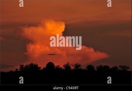 A monsoon sky seen from the foothills of the Santa Rita Mountains, Coronado National Forest, Sonoran Desert, Arizona, USA. Stock Photo