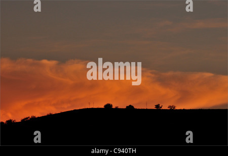 A monsoon sky seen from the foothills of the Santa Rita Mountains, Coronado National Forest, Sonoran Desert, Arizona, USA. Stock Photo