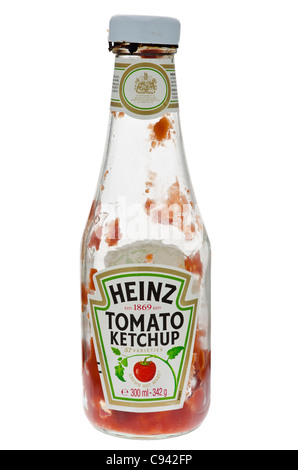 Empty Bottle of Heinz Tomato Ketchup Stock Photo