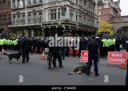 London, UK, 22/10/2011. EDL supporters arrested under section 5 of the ...