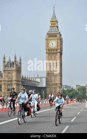 Cyclists participating in the Tour of Britain cycling event on 19th September 2009, Westminster, London, UK Stock Photo
