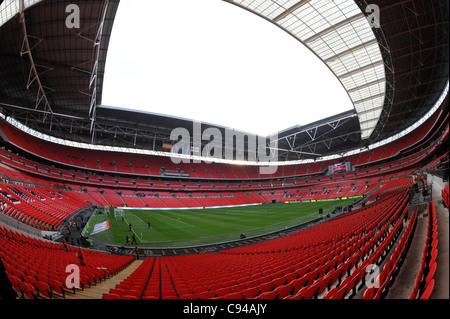 View inside Wembley Stadium, London, England. The English national stadium & the home of the English Football Association or FA Stock Photo