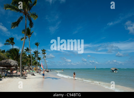 Beach at Catalonia Royal Bavaro Hotel, Punta Cana, Dominican Republic Stock Photo