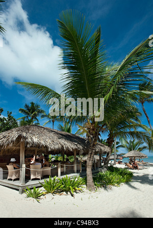 Beach bar at Catalonia Royal Bavaro Hotel, Punta Cana, Dominican Republic Stock Photo