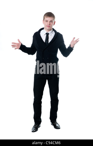 The young businessman in a suit isolated on white background Stock Photo