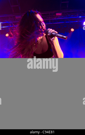 Sheffield, UK, 12/11/2011 Amy Lee lead singer of Evanescence performs at O2 Academy Stock Photo