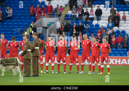 Cardiff, UK. 06th Nov, 2021. Cardiff City Players observe a minute