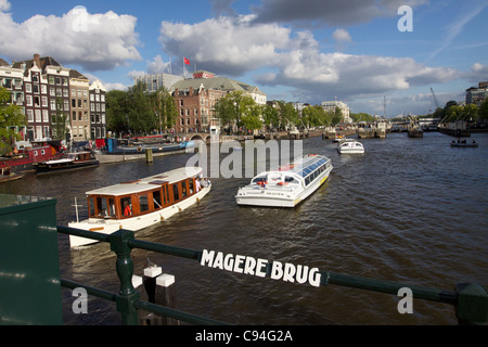 Magere Brug over River Amstel in Amsterdam Stock Photo